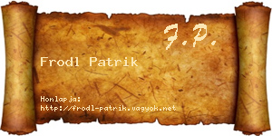 Frodl Patrik névjegykártya